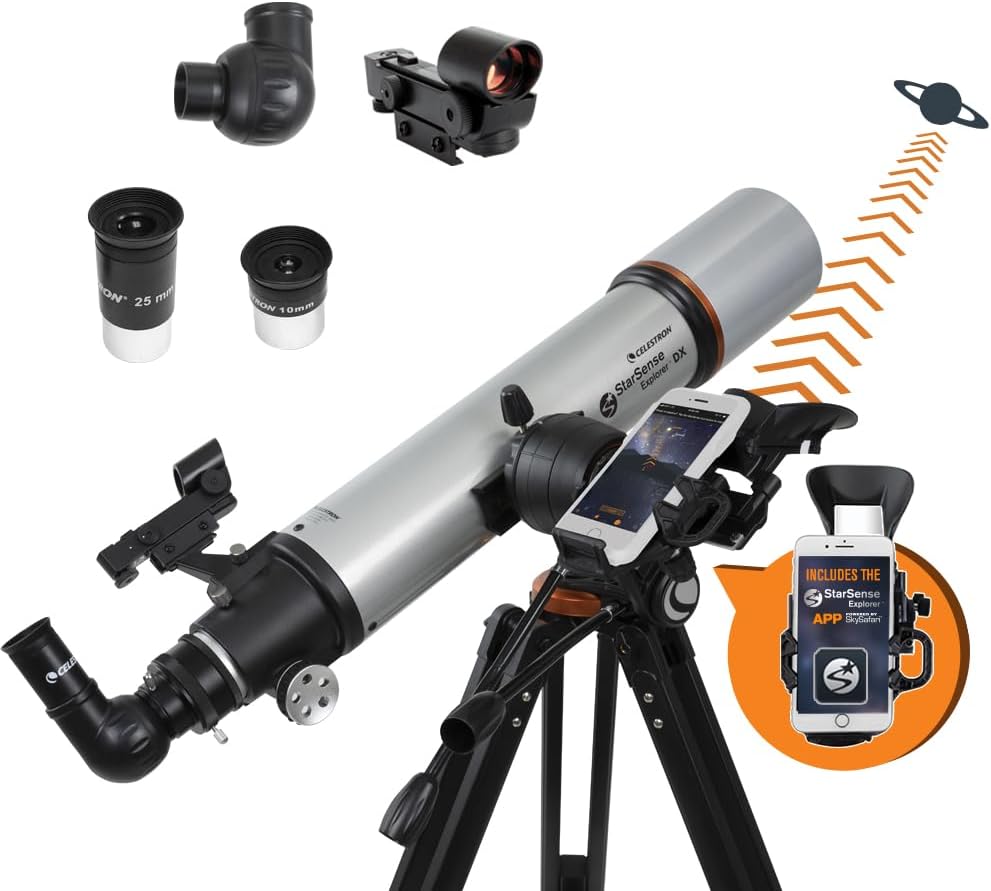 Celestron StarSense Explorer DX 102AZ App-Enabled Telescope – 102mm Refractor with Smartphone Dock & StarSense App - RevellPhotography