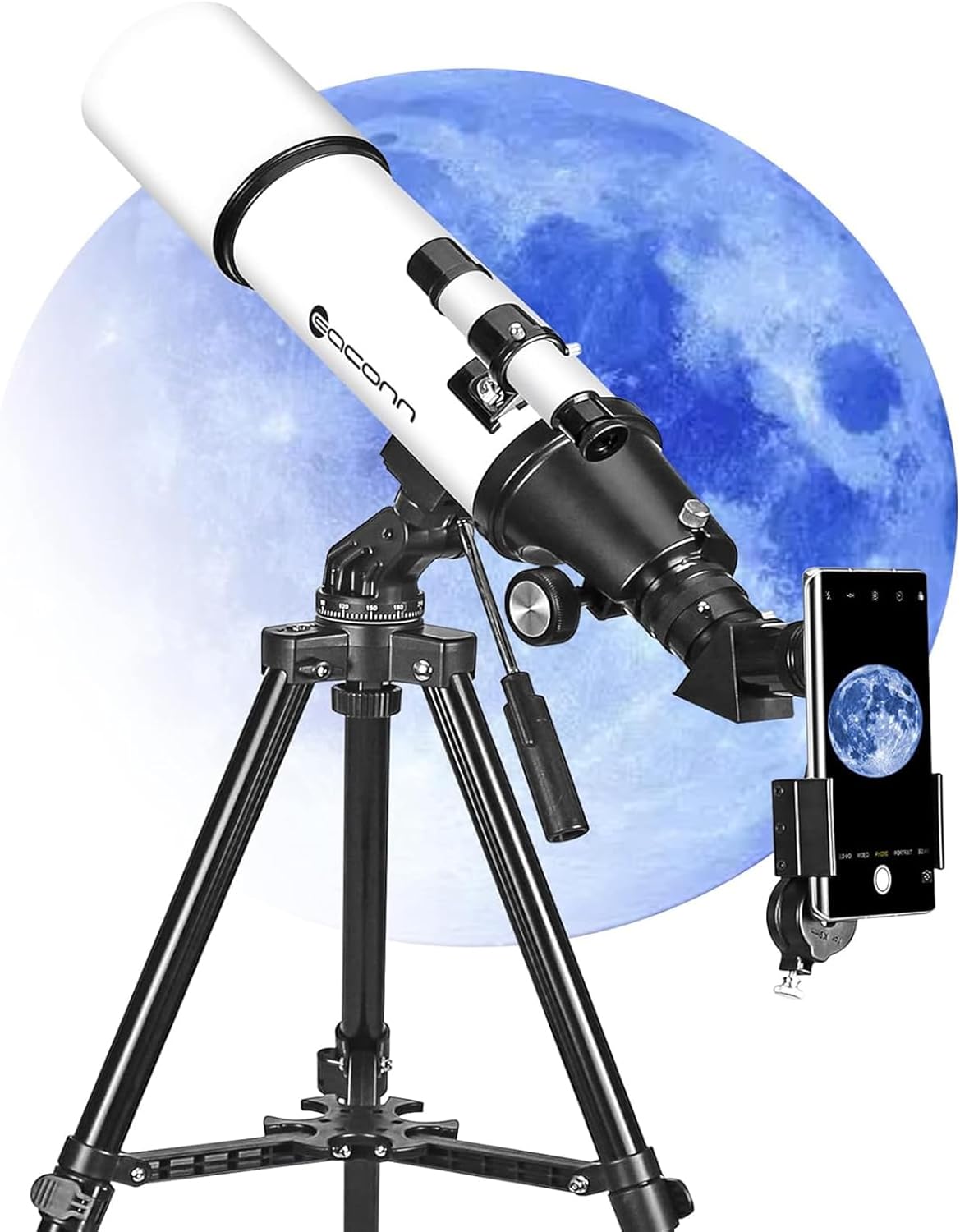 EACONN Telescope for Adults Astronomy, 80mm Aperture 600mm Refractor Telescope for Kids Beginners, Multi-Coated Optics, with Adjustable Tripod, Phone Adapter, Wireless Remote - Customer photo 1