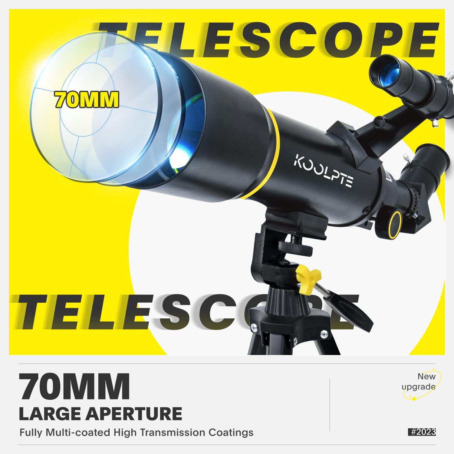 Koolpte Telescope for Adults, 70mm Aperture 700mm Refractor Telescope for Kids Beginners, Astronomy Telescope with Adjustable Tripod, Phone Adapter, Wireless Remote, Carry Bag - Customer photo 1