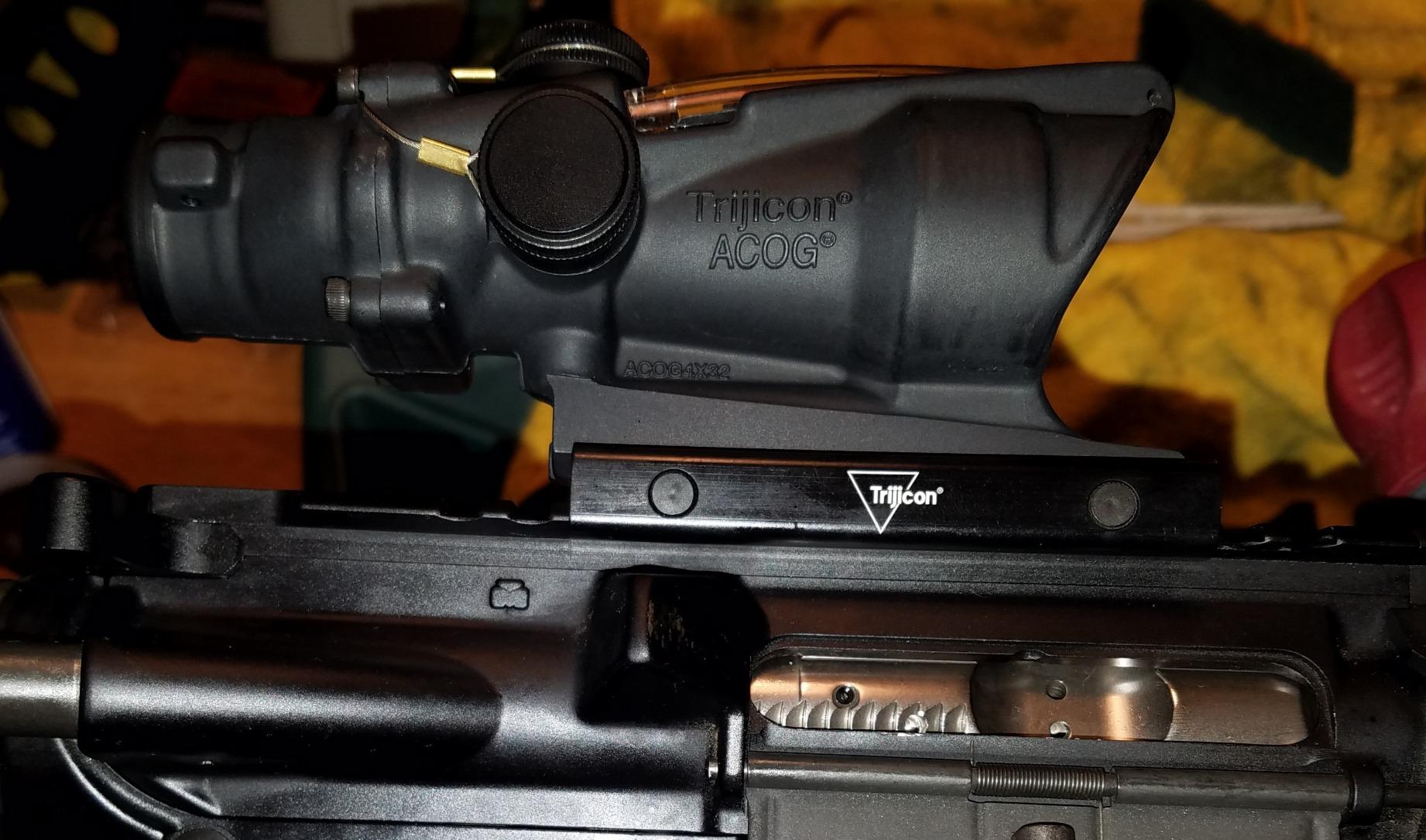Trijicon Acog 4 X 32 Scope Dual Illuminated Chevron .223 Ballistic Reticle, Black - Customer Photo 1