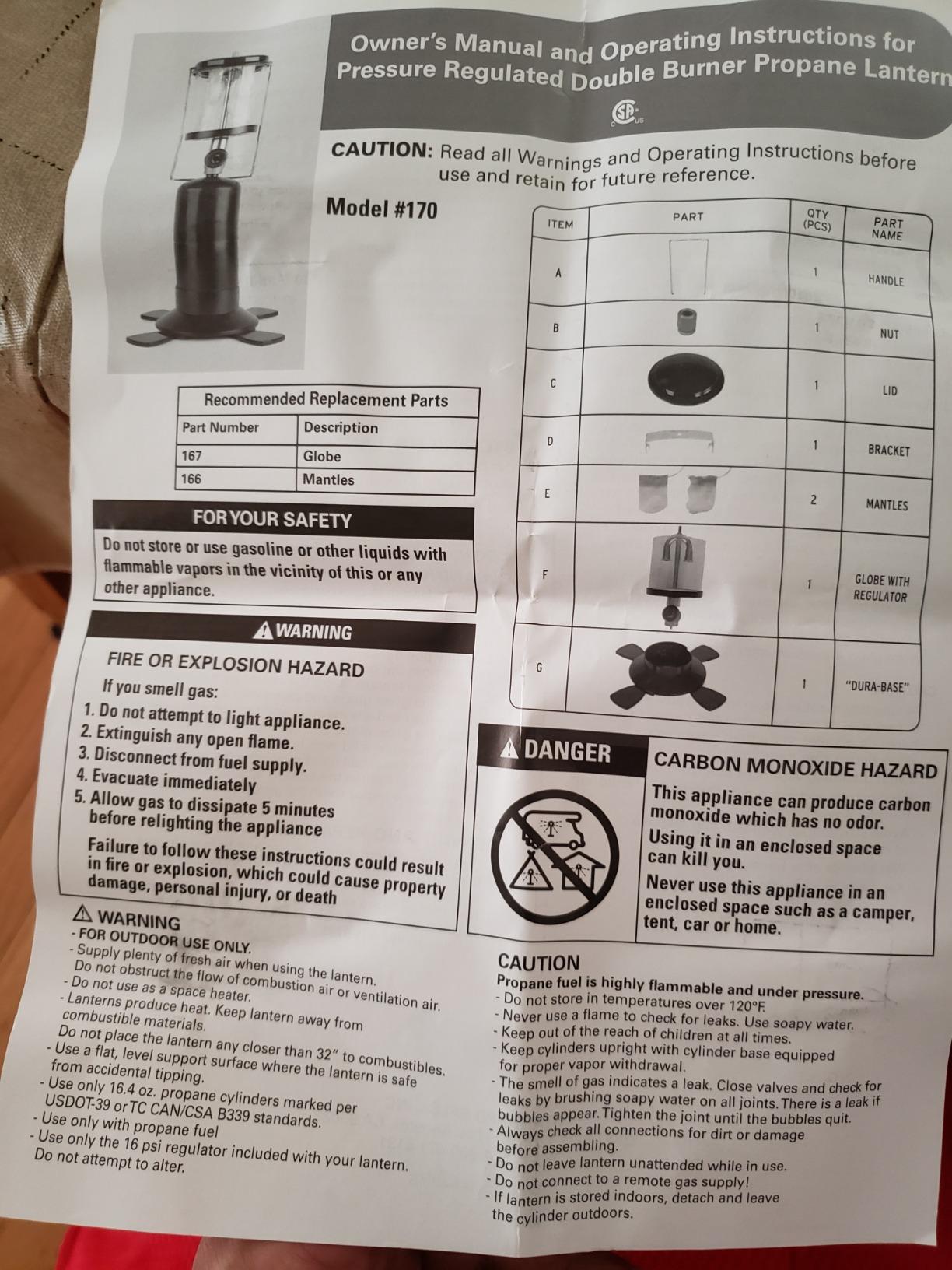 Stansport Compact Single Mantle Propane Customer Review Stansport Compact Single Mantle Propane - Customer Photo 2