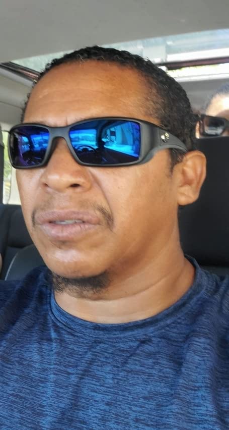 Costa Del Mar Sunglasses for Men - Blackfin Mens Polarized Sunglasses - Fishing, Boating & Beach UV Protection - Size 62 - Matte Black/Blue Mirror 580P - Customer Photo 1