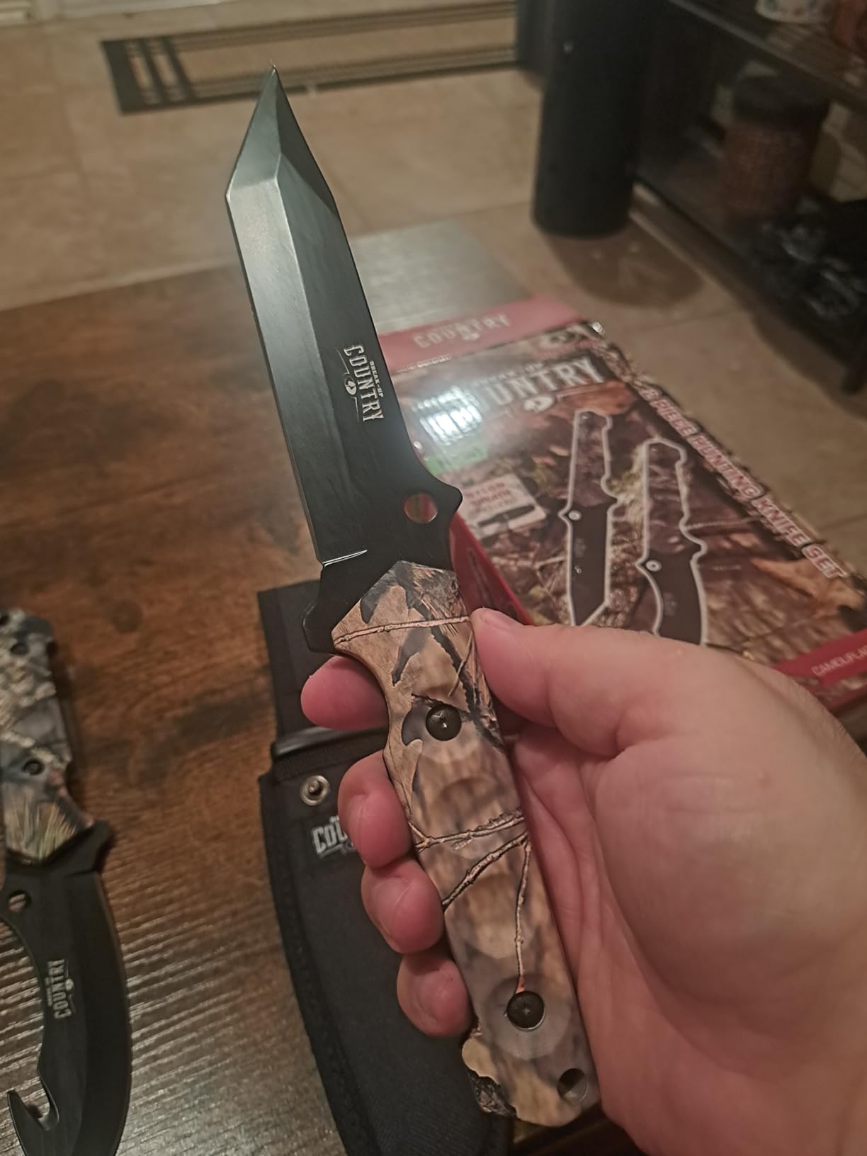 Mossy Oak Fixed Blade Hunting Knife Set - 2 Piece, Sheath Included | Full Tang Handle Straight Edge and Gut Hook Blades Game Processing Knife customer photo 1