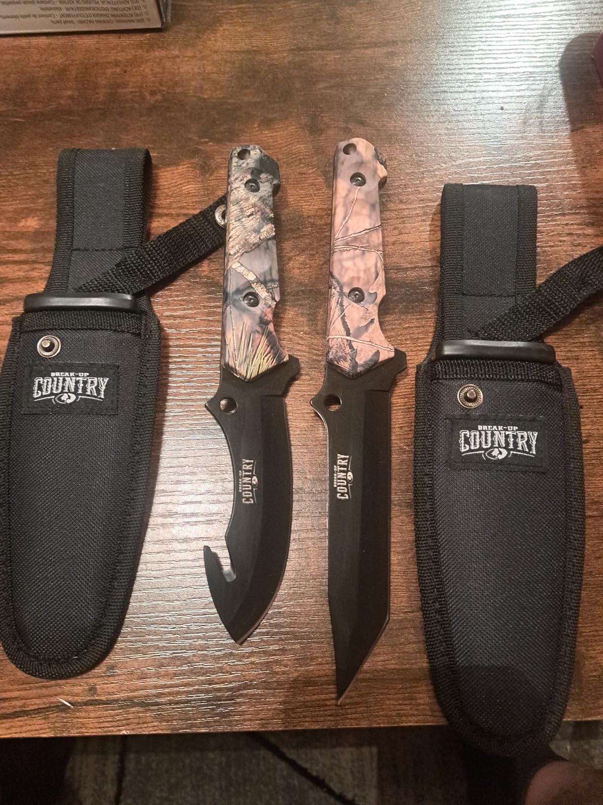 Mossy Oak Fixed Blade Hunting Knife Set - 2 Piece, Sheath Included | Full Tang Handle Straight Edge and Gut Hook Blades Game Processing Knife customer photo 2