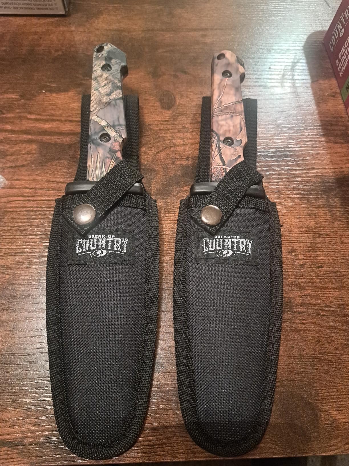 Mossy Oak Fixed Blade Hunting Knife Set - 2 Piece, Full Tang Handle Straight Edge and Gut Hook Blades Game Processing Knife, Sheath Included - Yellow Camo Customer Review Mossy Oak Fixed Blade Hunting Knife Set - 2 Piece, Full Tang Handle Straight Edge and Gut Hook Blades Game Processing Knife, Sheath Included - Yellow Camo - Customer Photo 3