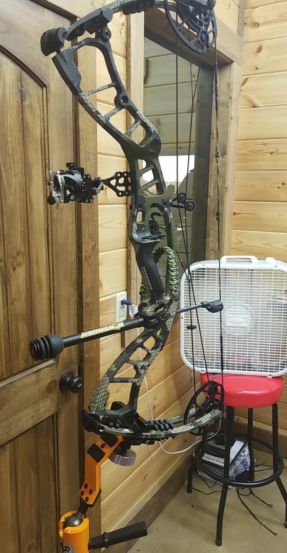 Trophy Ridge Alpha React 1 Pin Sight .019, Black - sight installed and sighted in on a hunting bow