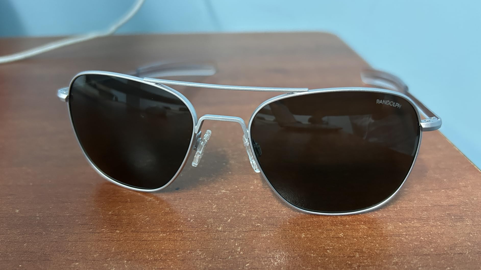 Randolph Eyewear Aviator Sunglasses for Men & Women – Non-Polarized & Polarized Lenses, Matte Chrome UV Protection Sunglasses - Customer Photo 3