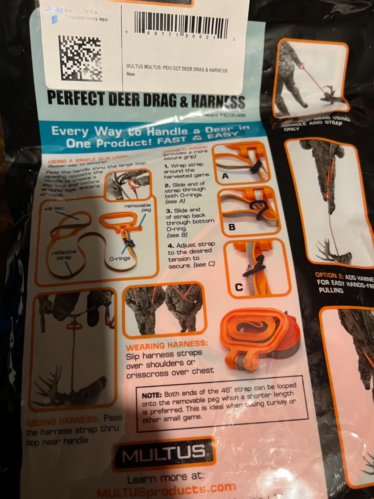 MULTUS Deer Drag & Harness; Every Way to Drag a Deer in ONE Product Fast & Easy! Hunting Gear customer photo 1
