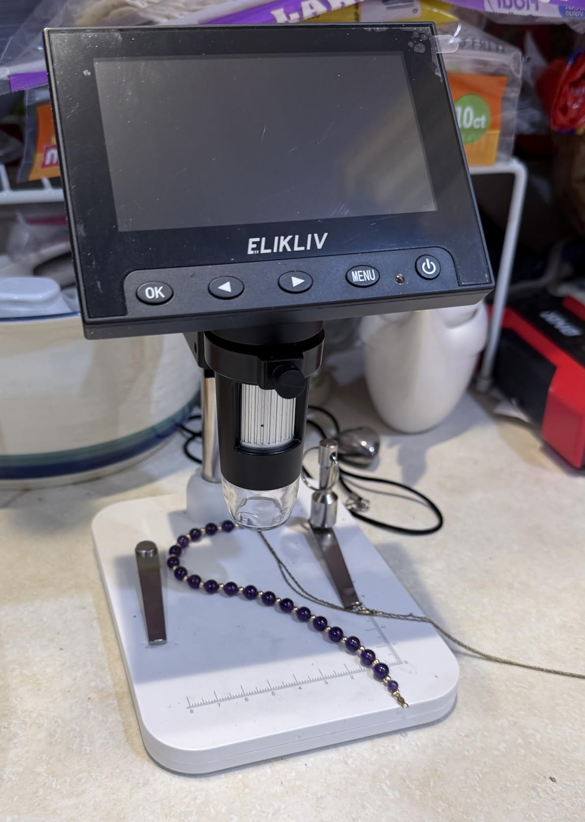 Elikliv Microscope, LCD Digital Coin Microscope 1000x, 4.3-Inch Screen, EDM4 customer photo 1