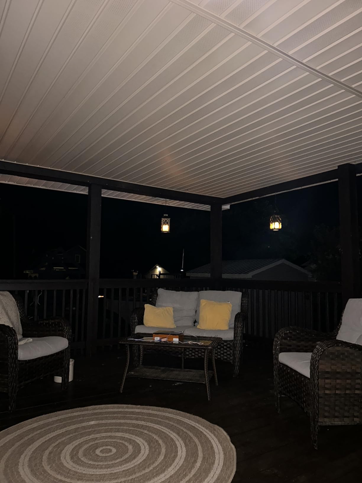 SHYMERY Solar Lantern,Outdoor Garden Hanging Lanterns,2 Pack 14 Inch Lasts 3X Longer 10 lumens Waterproof LED Flickering Flameless Candle Mission Lights for Table,Outdoor,Party Decorative - Customer Photo 1