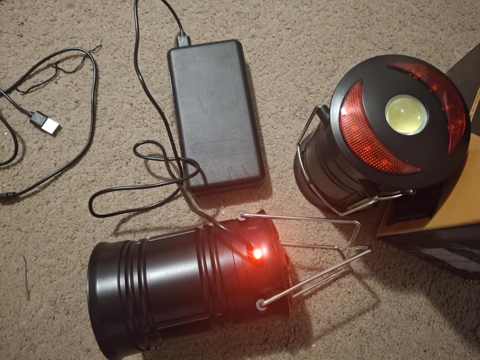 2 Pack Camping Lanterns Camping Accessories USB Rechargeable and Battery Powered 2-in-1 LED Lanterns, Hurricane Lights with Flashlight and Magnet Base for Camping, Hiking, Emergency, Outage - Customer Photo 1