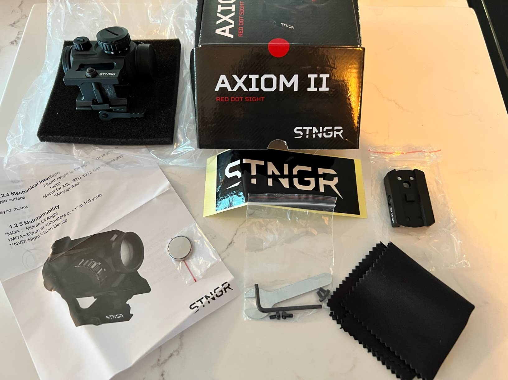 STNGR Axiom II Red Dot Sight Bundle, 2 MOA with QD Mount Included Customer Review STNGR Axiom II Red Dot Sight Bundle, 2 MOA with QD Mount Included - Customer Photo 2