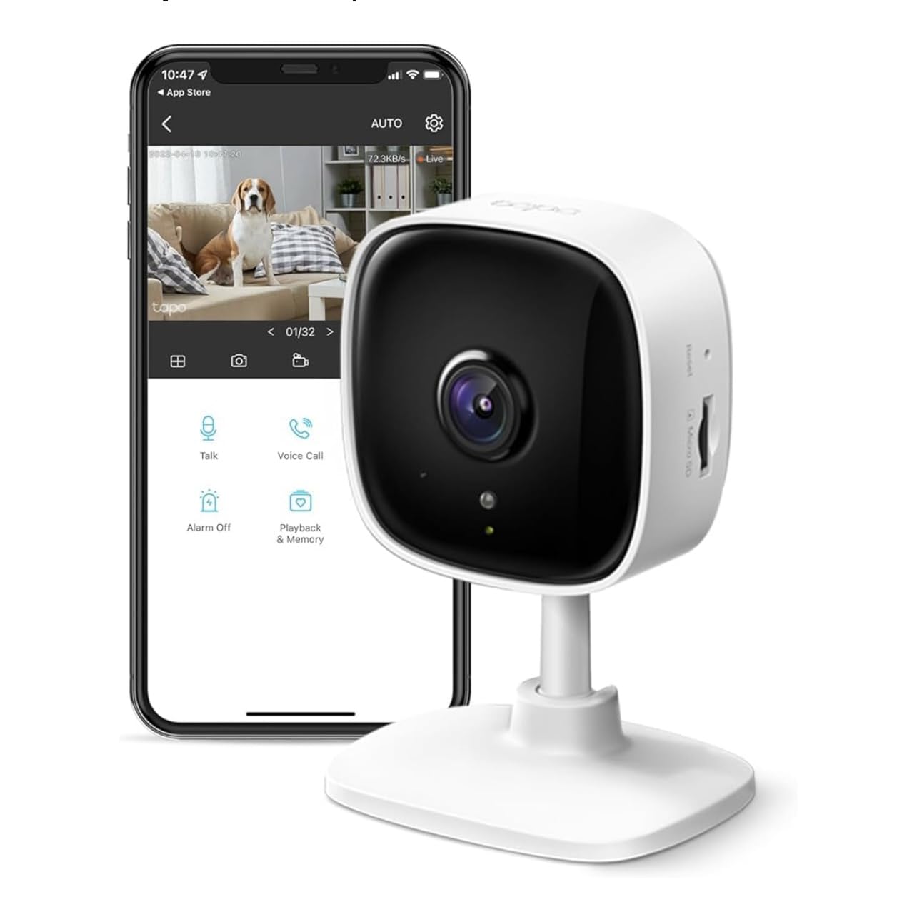 Tapo TP-Link 1080P Indoor Security Camera for Baby Monitor, Dog Camera w/Motion Detection, 2-Way Audio Siren, Night Vision, Cloud & SD Card Storage, Works w/Alexa & Google Home C100 - Customer Photo 1