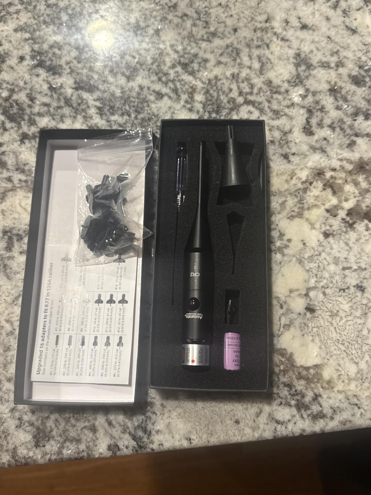 EZshoot Bore Sight Kit Bright Green or Red Dot BoreSighter with Big Button Switch for .17 to 12GA Caliber - Customer Photo 1