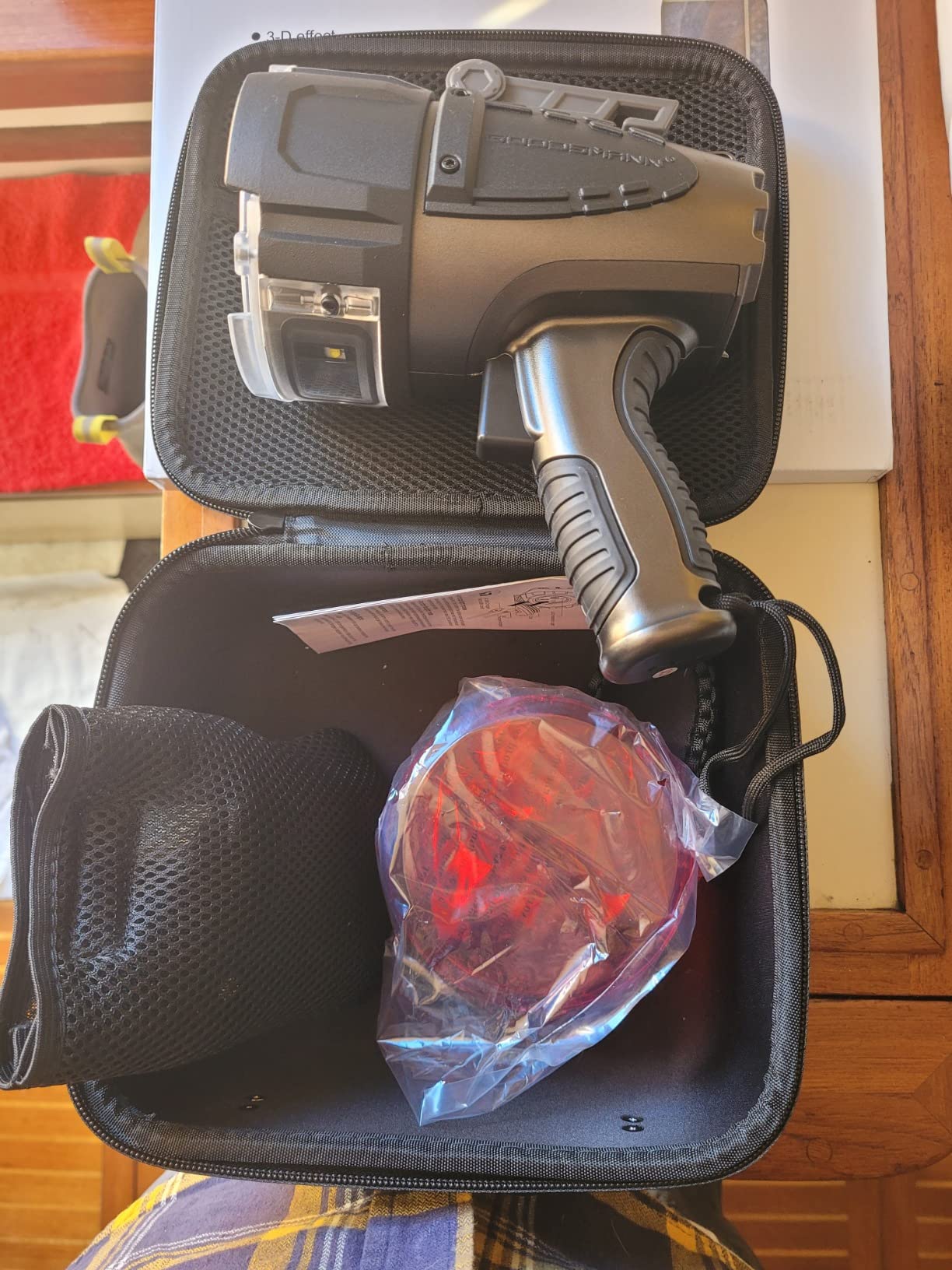 GOODSMANN 6000 Lumen Boat Spotlight - Waterproof Rechargeable LED Hunting Spotlight with Detachable Red Light Filter, EVA Carrying Case - Customer Photo 3