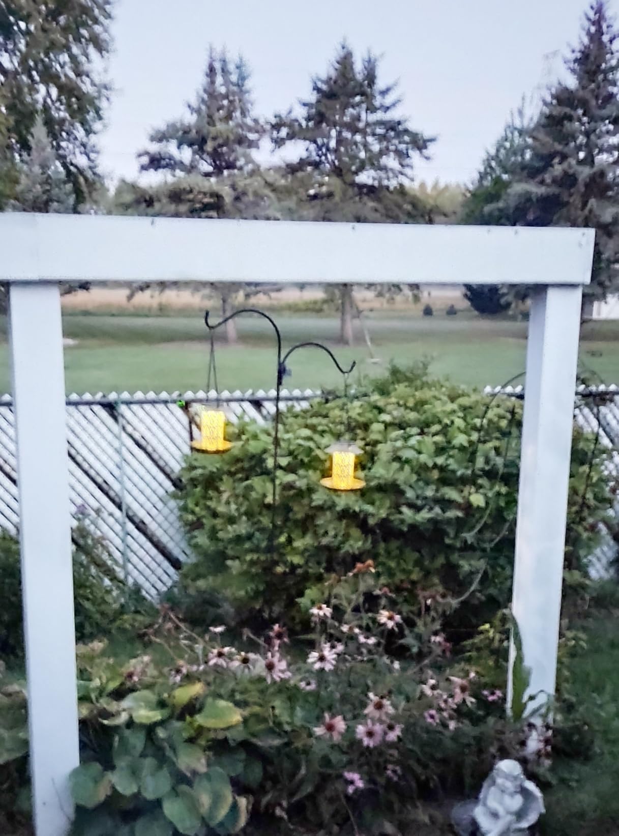 SWEETFULL Solar Bird Feeder for Outdoors Hanging, Metal Wild Bird Feeder for Cardinals Solar Garden Lantern with S Hook as Gift for Bird Lovers (2LBs Heavy Duty birdfeeders) - Customer Photo 2