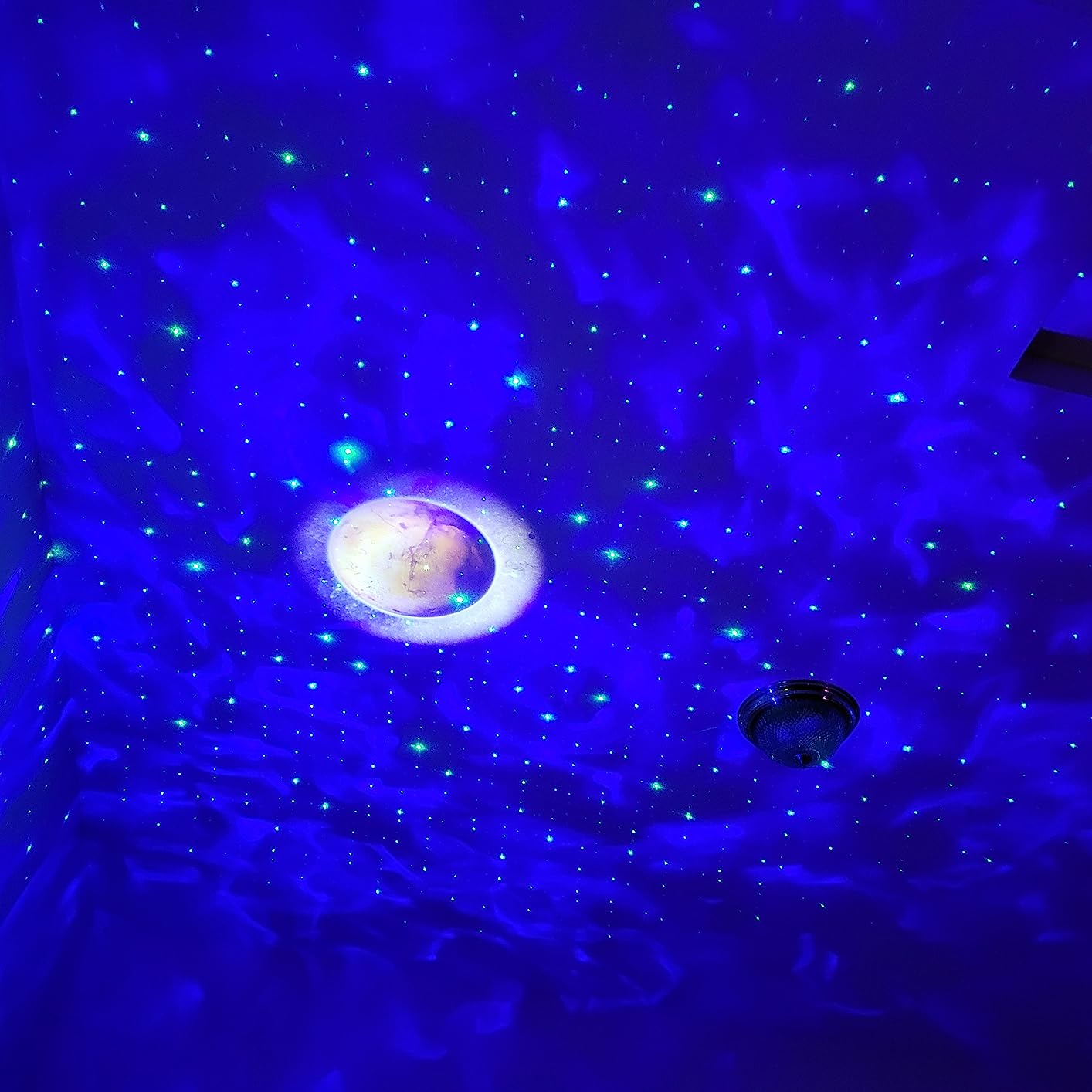 Lumoonosity Ocean Wave Projector – Water Light Projector for Bedroom, Kids Room Decor – Ocean Galaxy Night Light with Speaker - Starry Light with 9 Planet, Star, Water Wave Effect - Customer Photo 3