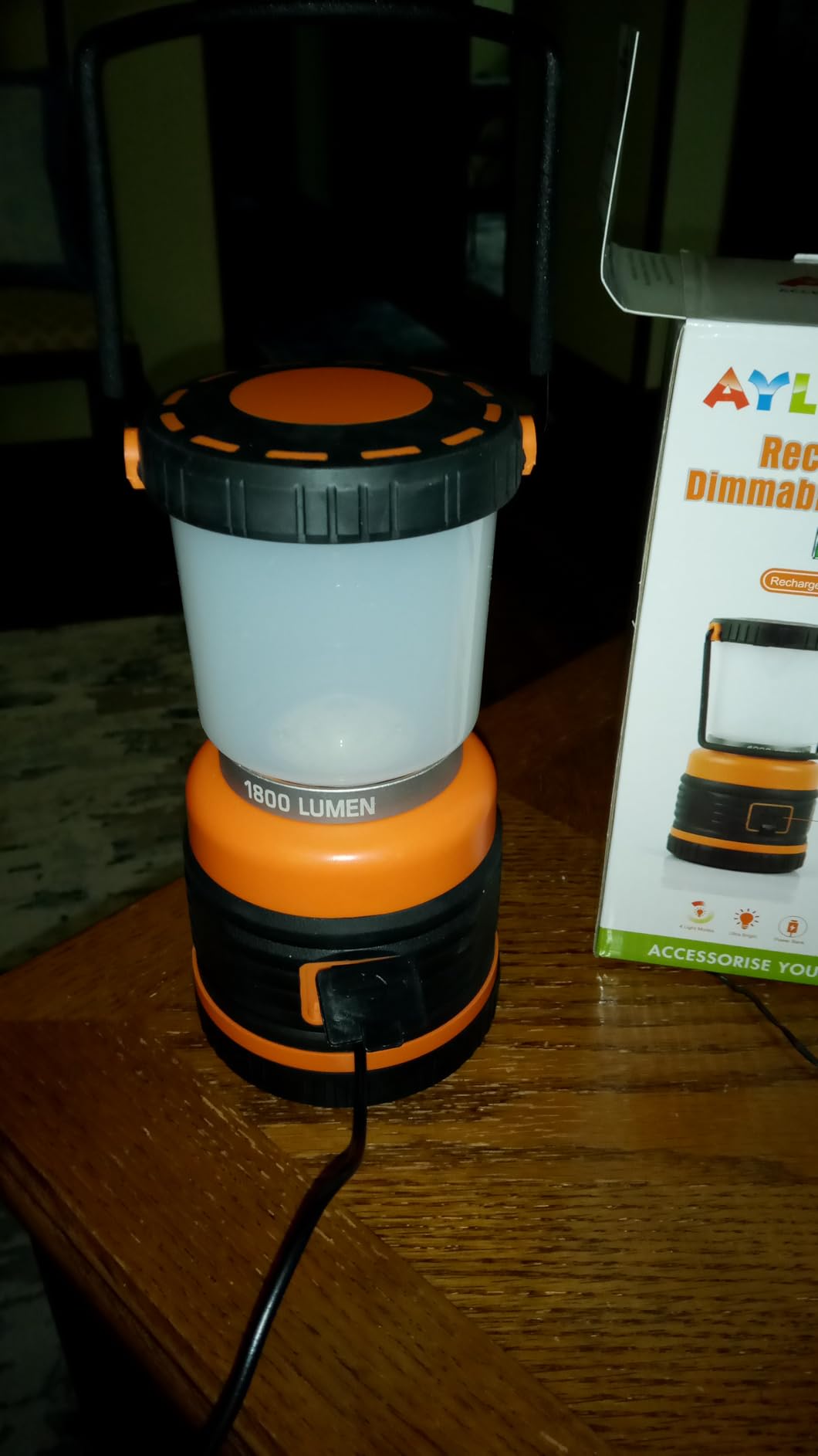 LED Camping Lantern Rechargeable, 1800LM, 4 Light Modes, 4400mAh Power Bank, IP44 Waterproof, Perfect Lantern Flashlight for Hurricane, Emergency, Power Outages, Home and More, with USB Cable (2 Pack) - Customer Photo 1