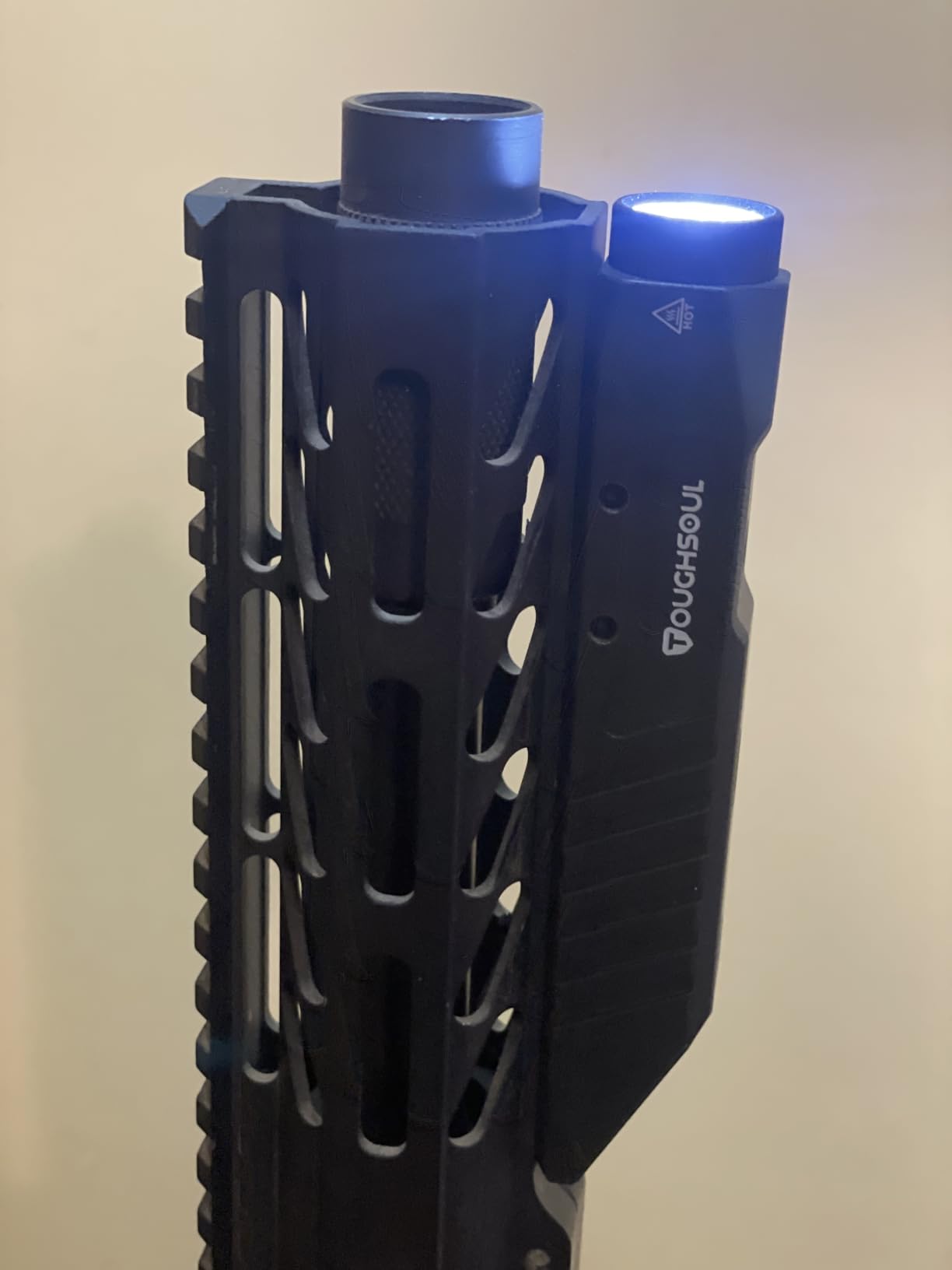 TOUGHSOUL Tactical Flashlight 1450 Lumen Picatinny Rail MLOK Mounted with Momentary Strobe Function Rifle Flashlight (Picatinny+Mlok) - Customer Photo 2
