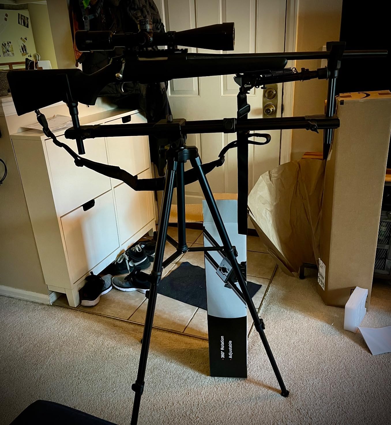 Hunting Rests, Shooting Tripod with Dual Frame, Flexible Orientation, Adjustable Height, Shooting Tripod Max Provide Maximum Shooting Stability for Outdoors, Ground Blinds and Hunting Customer Review Hunting Rests, Shooting Tripod with Dual Frame, Flexible Orientation, Adjustable Height, Shooting Tripod Max Provide Maximum Shooting Stability for Outdoors, Ground Blinds and Hunting - Customer Photo 5