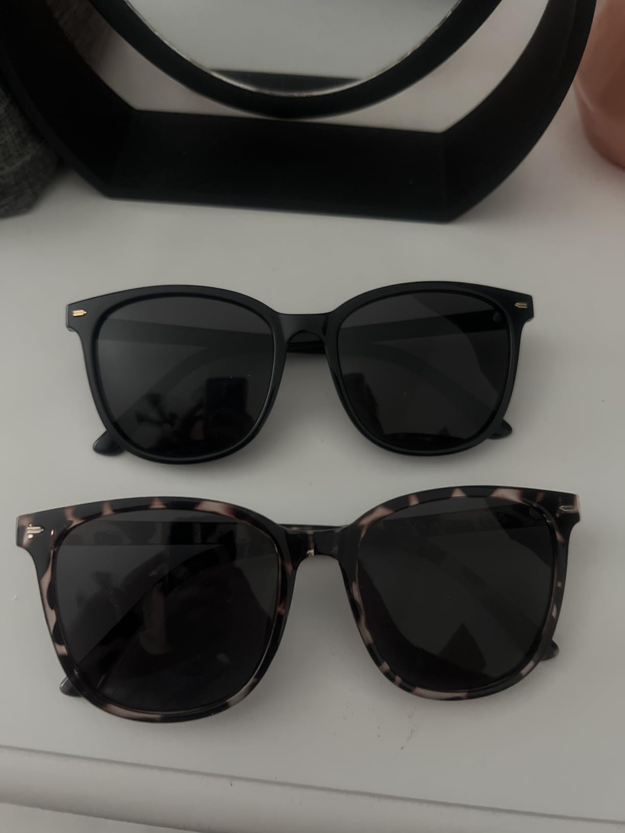 FIMILU 2 Packs Sunglasses for Women Polarized UV400 Protection Lens Big Frame Fashion Glasses Trendy Stylish Shade - Customer Photo 1