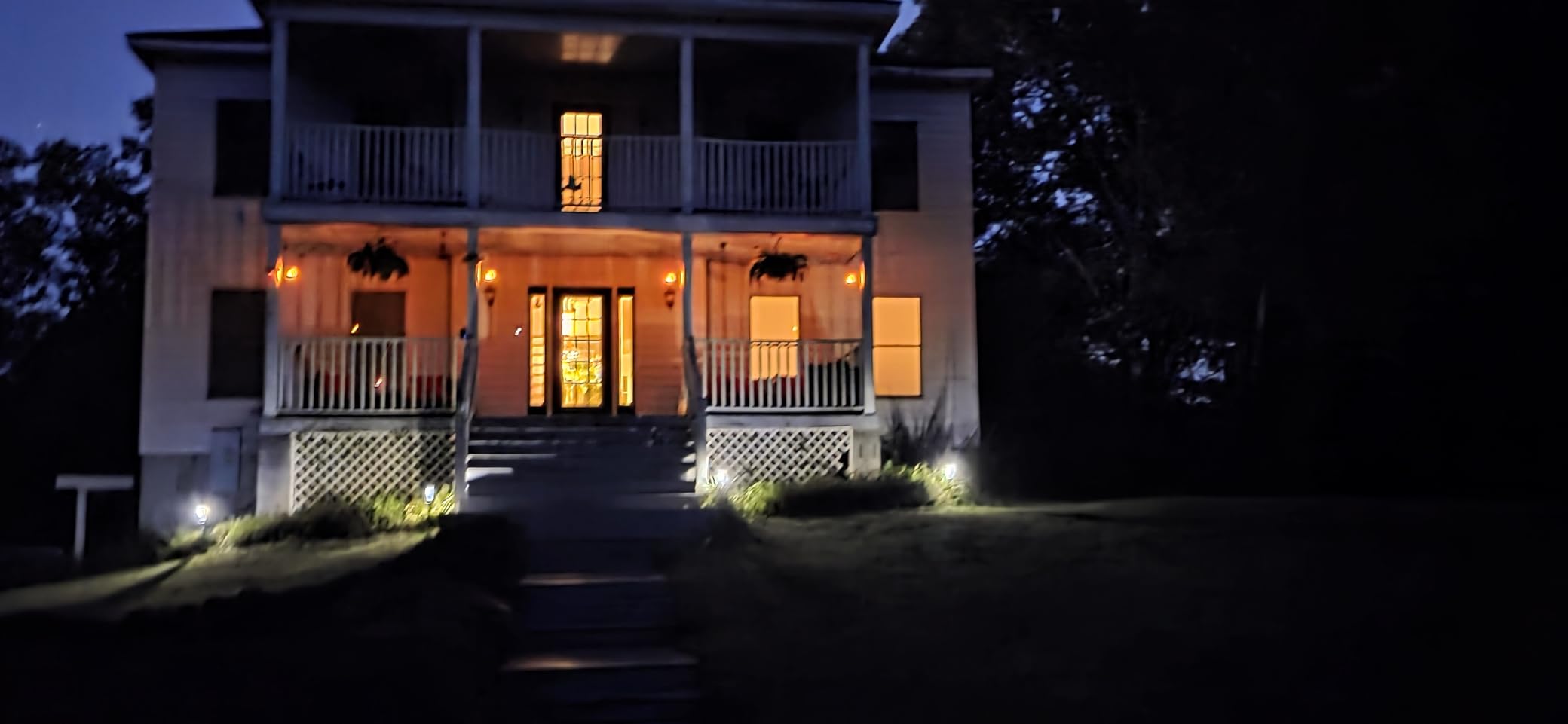 KOOPER 4 Pack Solar Lantern Outdoor Lights, Upgraded Flickering Flame Solar Lanterns Lights Outdoor Waterproof, Hanging Lantern Decorative, Solar Powered Lanterns for Yard Patio Path Tree Garden Decor - Customer Photo 1