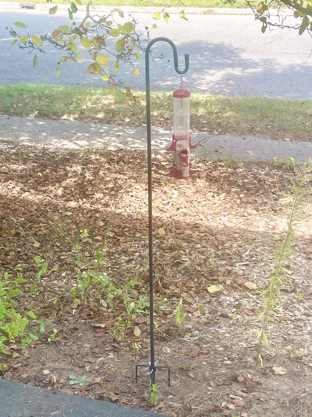 COCONUT Shepherds Hook for Outdoor, 62 Inch Adjustable Bird Feeder Pole with 5 Prong Base, Garden Hanger Stand for Hummingbird Feeder, Wind Chime, Lantern - Customer Photo 1