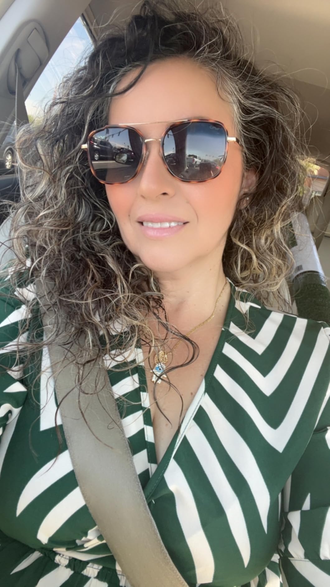 WearMe Pro - Women's Polarized Square Sunglasses: Modern Square Aviator with Double Bridge Vintage Aesthetics - Customer Photo 3