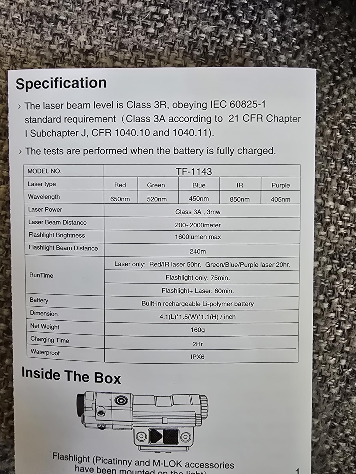 Mlok Picatinny Mounted 940nm IR Illuminator Flashlight IR Laser Combo for Night Vision Scope, Rechargeable Infrared Scope Hunting Light for Night Vision Optics (Must be Used with Night Vision Devices) - Customer Photo 3