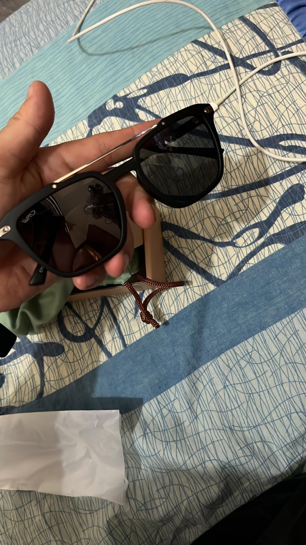 WMP Eyewear - Modern Men's Square Aviator Sunglasses - Double Metal Bridge with Polarized Lens Customer Review WMP Eyewear - Modern Men's Square Aviator Sunglasses - Double Metal Bridge with Polarized Lens - Customer Photo 2