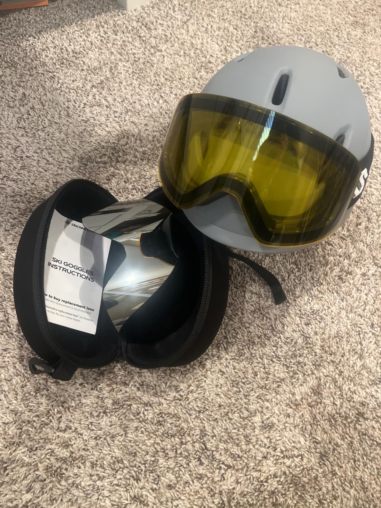 Ski Goggles, Frameless Snowboard Goggles with 2 UV400 Magnet Ski Lenses for Men & Women - Customer Photo 1
