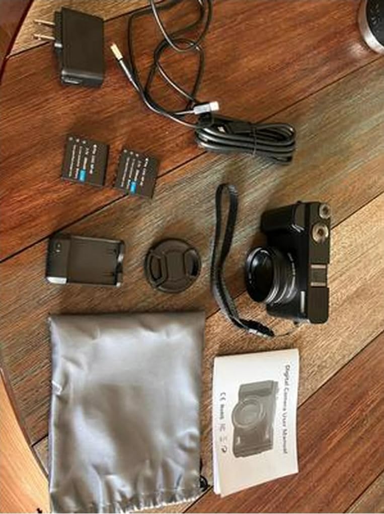 4K Digital Camera for Photography Autofocus, 2024 Latest 48MP Vlogging Camera for YouTube with SD Card, 2 Batteries, 3