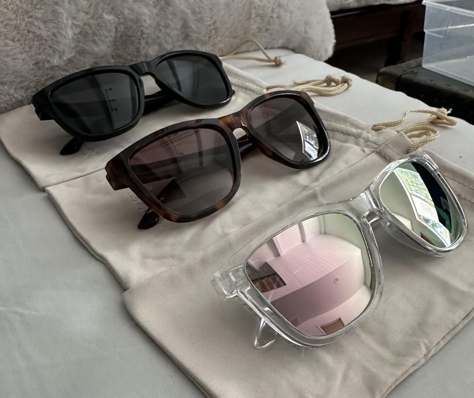 MASDUN Retro Polarized Sunglasses for Women Trendy Classic Sun Glasses (3 Pack) Customer Review MASDUN Retro Polarized Sunglasses for Women Trendy Classic Sun Glasses (3 Pack) - Customer Photo 1