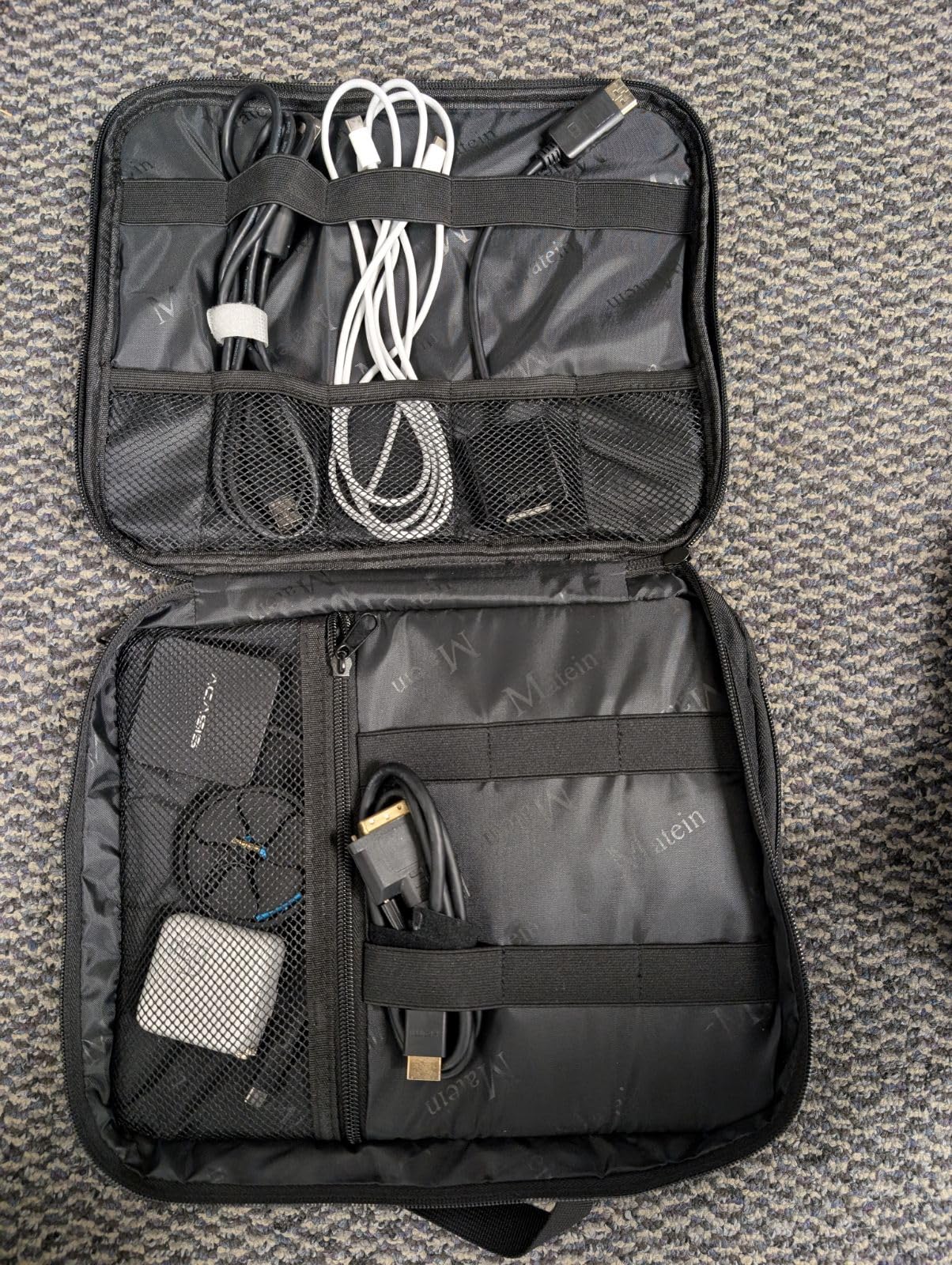 MATEIN Electronics Organizer Travel Case, Water Resistant Cable Organizer Bag for Travel Essentials, Storage Bag for Camera Accessories, Phone, Cord & Tablet, Black customer photo 2