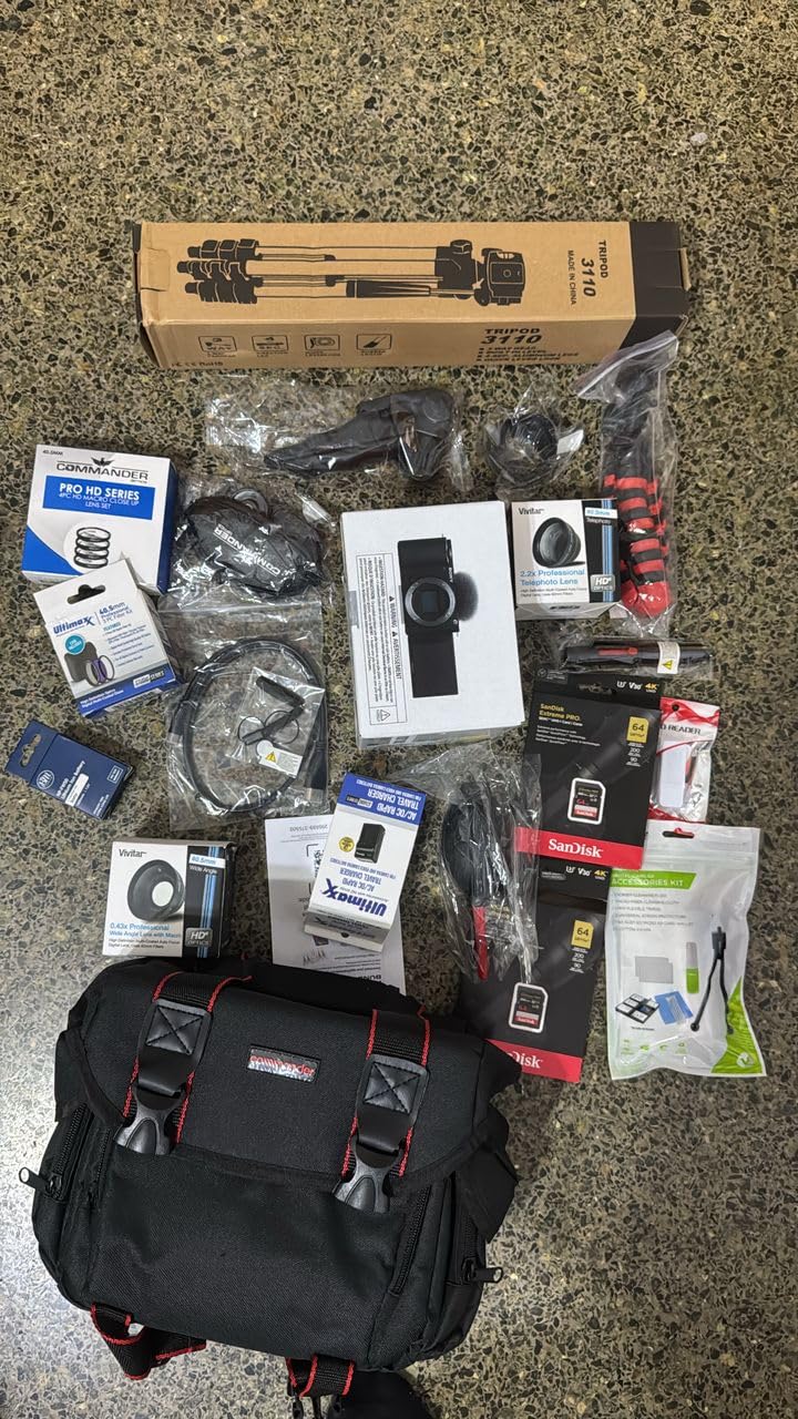 Sony ZV-E10 Mirrorless Camera with 16-50mm Lens, 128GB Extreem Speed Memory, .43 Wide Angle & 2X Lenses, Case, Tripod, Filters, Hood, Grip, Spare Battery & Charger, Editing Software Kit - Deluxe Bundle customer photo 2