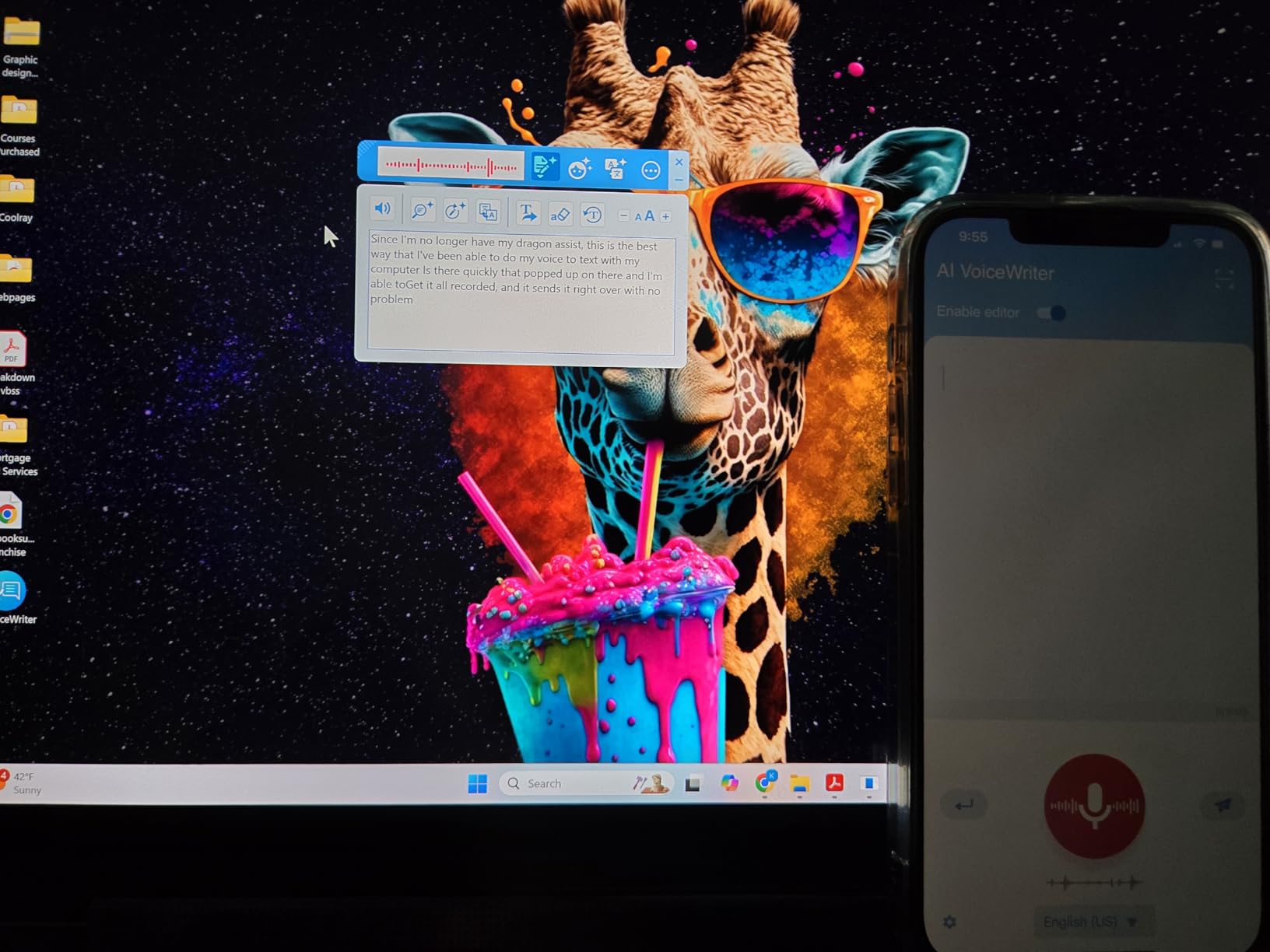 AI VoiceWriter - Smart Dictation & AI Writing Assistant for Windows & Mac | USB Dongle & Mobile App for Voice Input, Proofreading, Rewriting & Multilingual Support customer photo 1