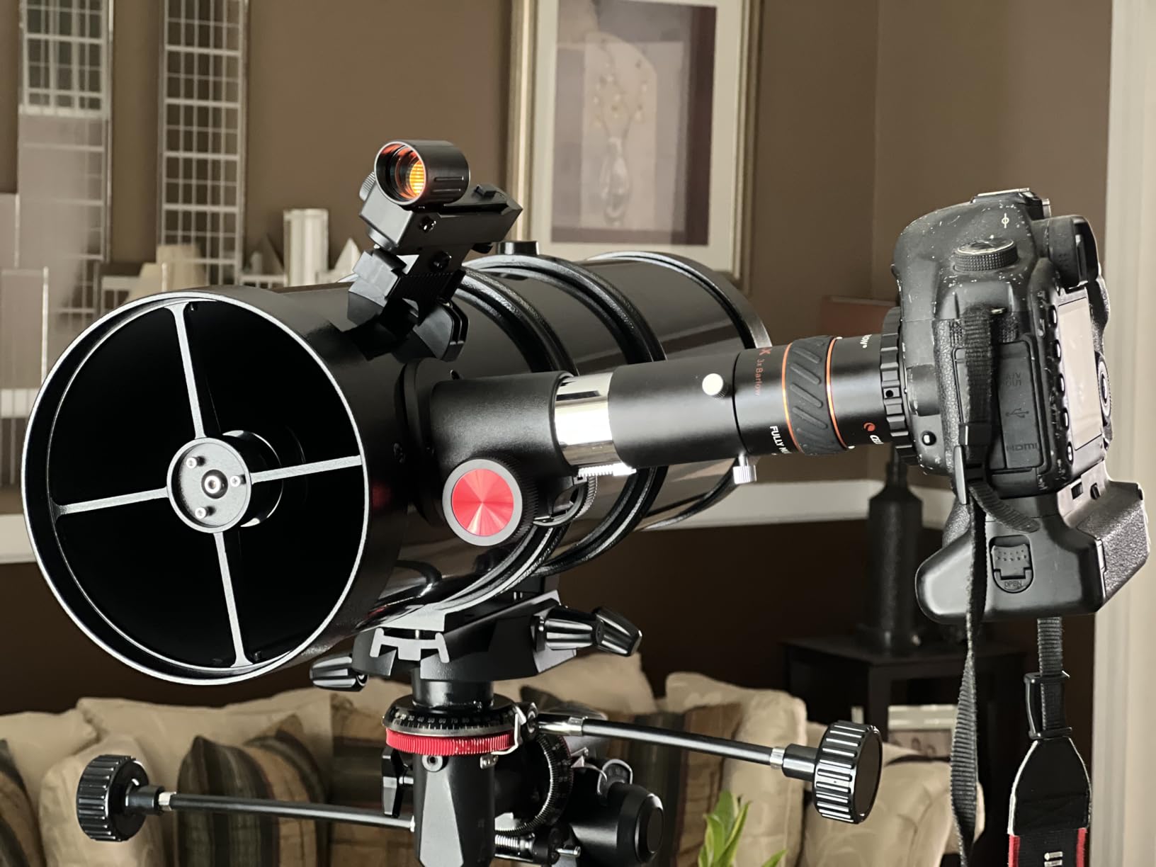 MEEZAA Telescope, 150EQ Newtonian Reflector Telescope for Adults Astronomy Beginners, Professional Astronomical Telescopes with Equatorial Mount, Tripod, Phone Adapter, Moon Filter and Large Carry Bag customer photo 2