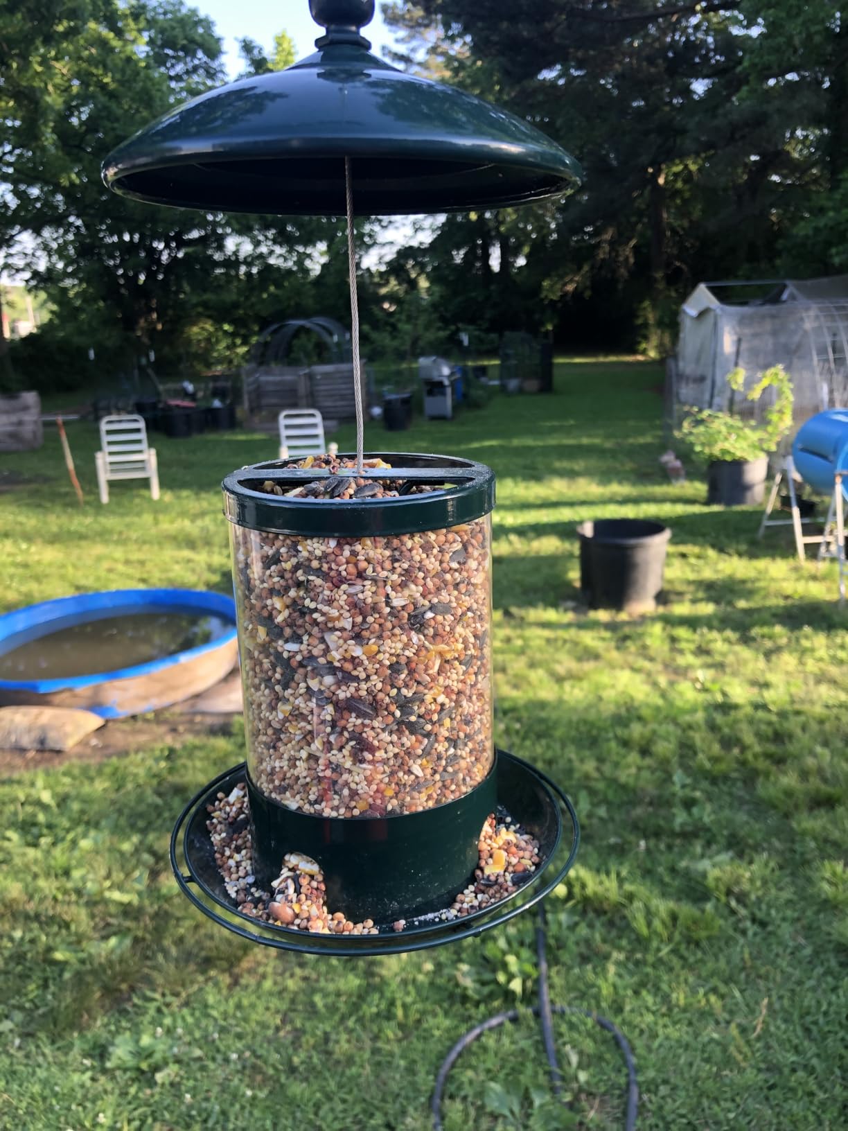 Gbekery Metal Bird Feeders for Outdoors Hanging, Weather Resistant Wild Bird Feeder with 360 Degree Feeding Tray customer photo 2