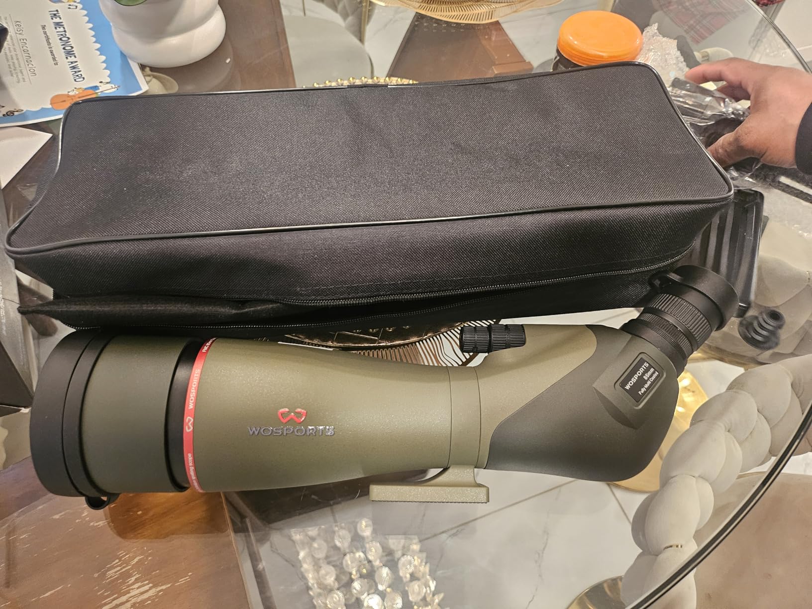 WOSPORTS 85mm Spotting Scopes with Tripod, Carrying Bag, Phone Adapter, HD BAK4 Porro Prism, Waterproof Spotter Scope customer photo 1