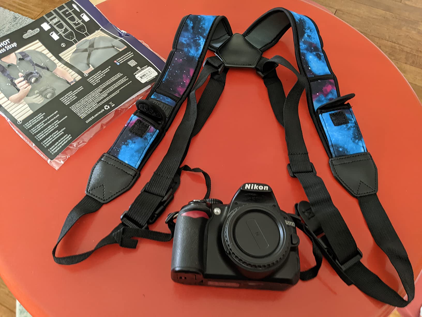 USA Gear DSLR Camera Strap Chest Harness with Quick Release Buckles, Southwest Neoprene Pattern and Accessory Pockets customer photo 2