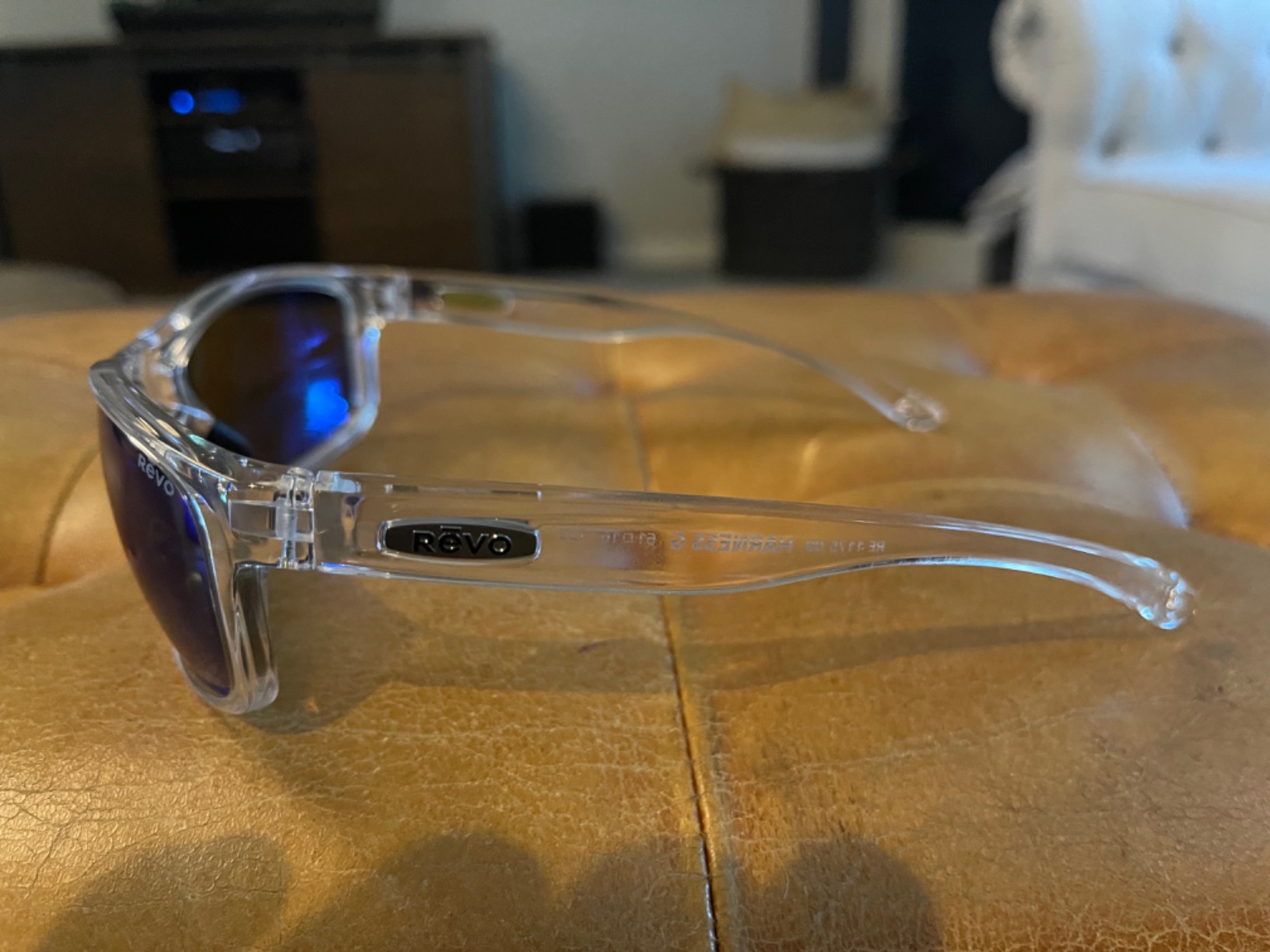 Revo Sunglasses Finley: Polarized Lens with Eco-Friendly Rectangle Frame, Crystal Frame with Blue Water Nylon Lens customer photo 1
