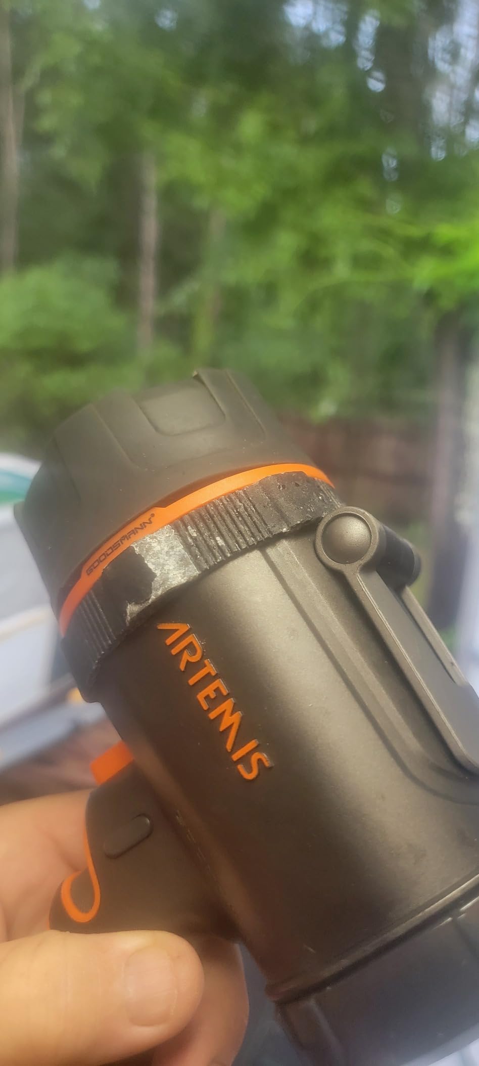 GOODSMANN LED Rechargeable Marine Spotlight 2000 Lumen Handheld Spot Light Waterproof Searchlight Portable Boat Flashlight for with Switch Lock and USB Cable customer photo 1
