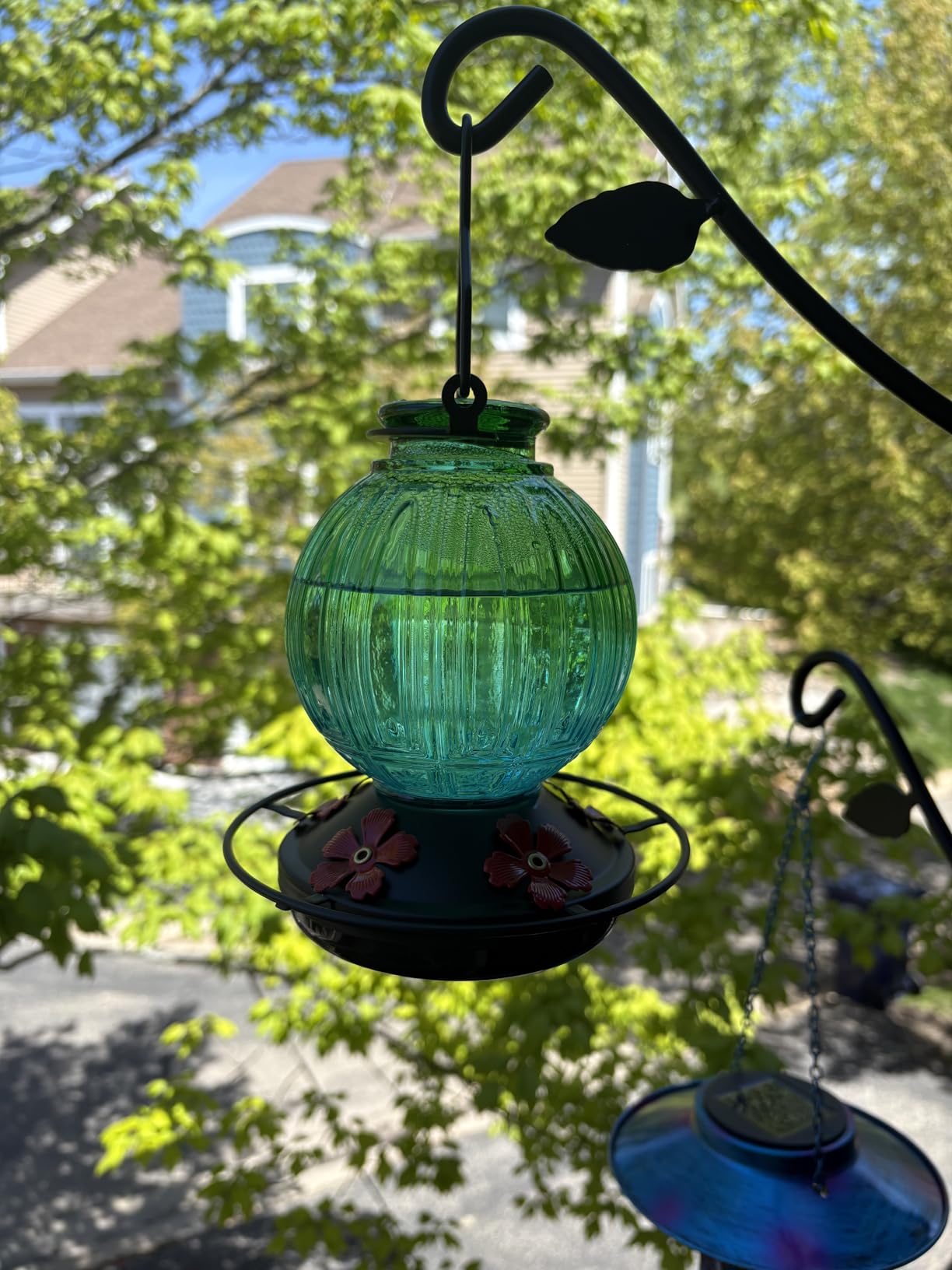 Glass Hummingbird Feeder for Outdoors Hanging, 26 fl oz Bird Nectar Feeder customer photo 1