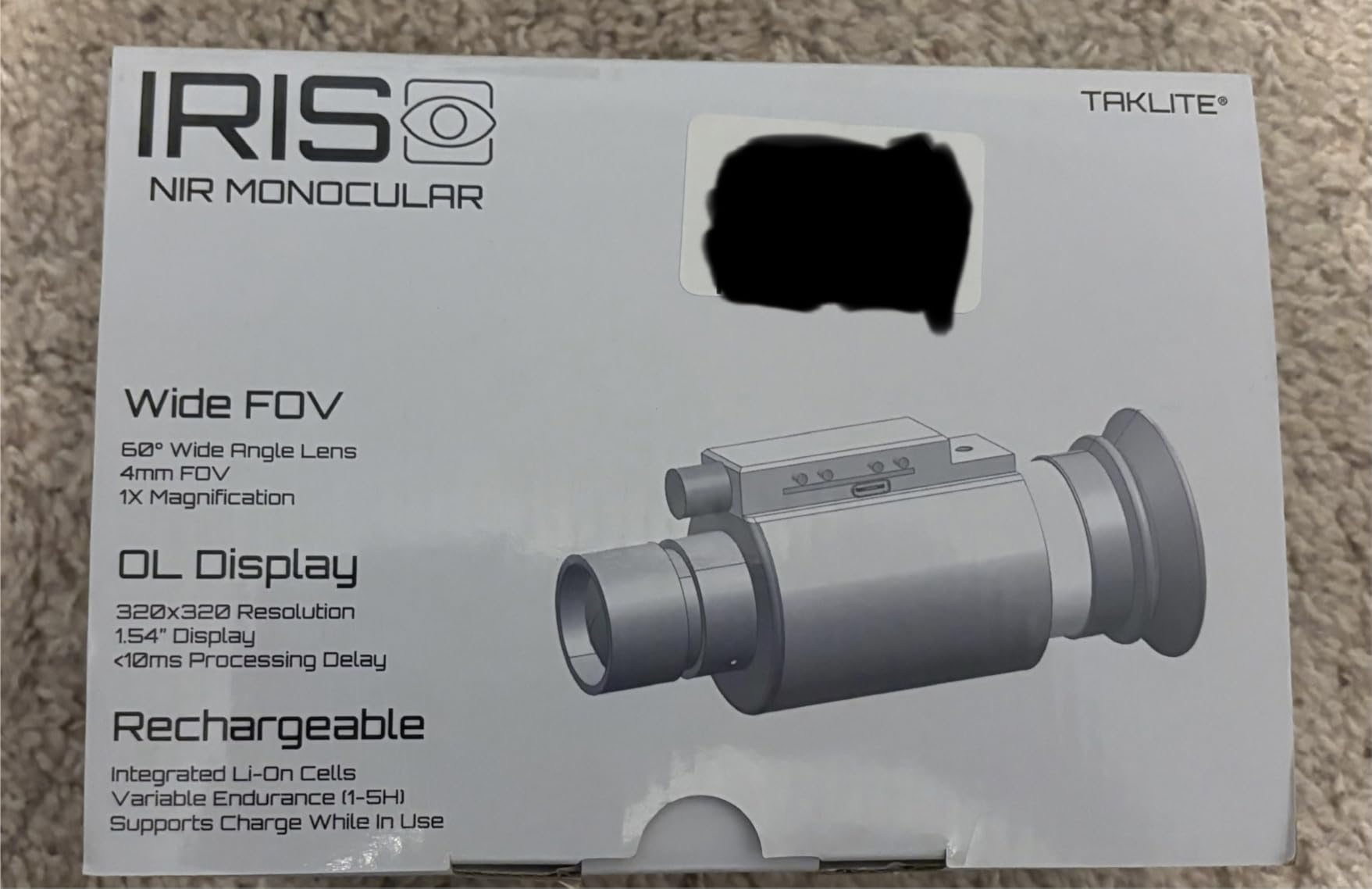 TakLite IRIS Digital Night Vision Monocular - 1X PVS-14 Style with 940nm IR Illuminator, OLED Display, Head-Mounted or Handheld customer photo 1