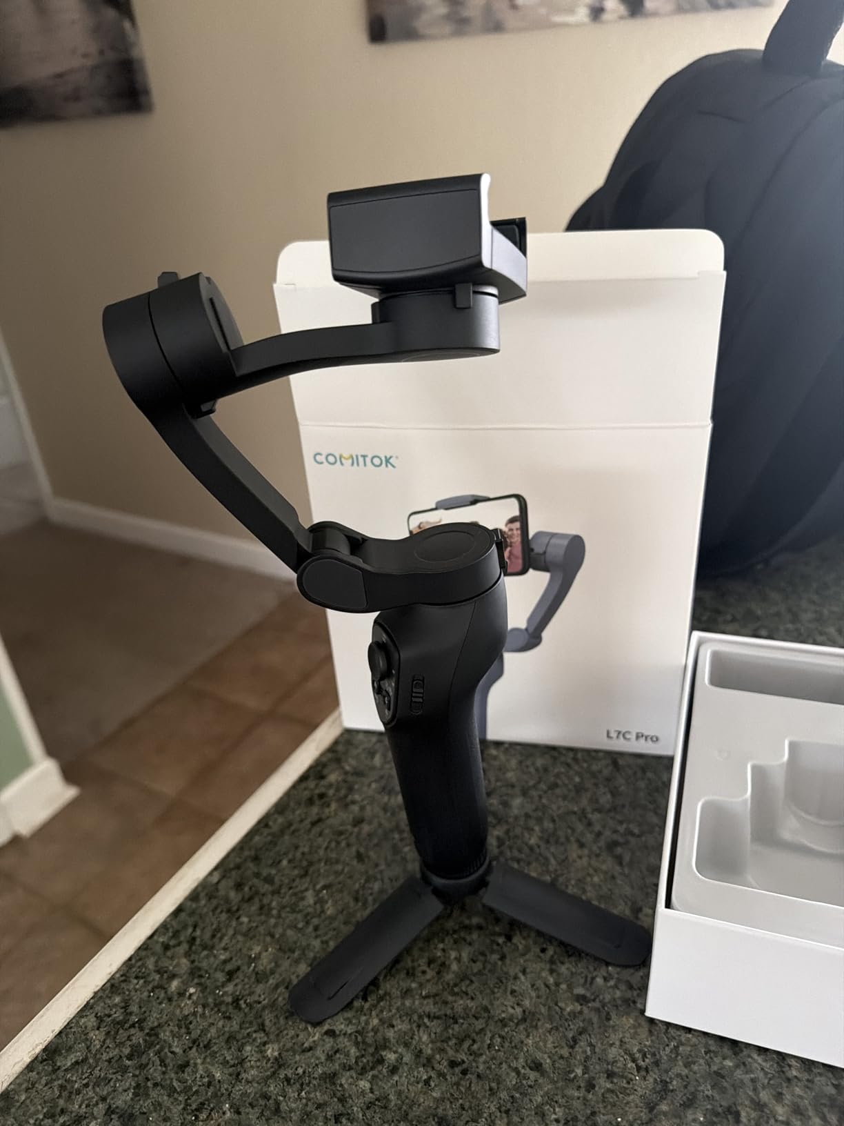 COMITOK L7C Pro, Gimbal stabilizer for iPhone, Phone Stabilizer for Video Recording with Face/Object Tracking, 3-Axis Gimbal for Android & iPhone 15 Pro Max, Foldable Phone Gimbal Vlog Recording customer photo 2
