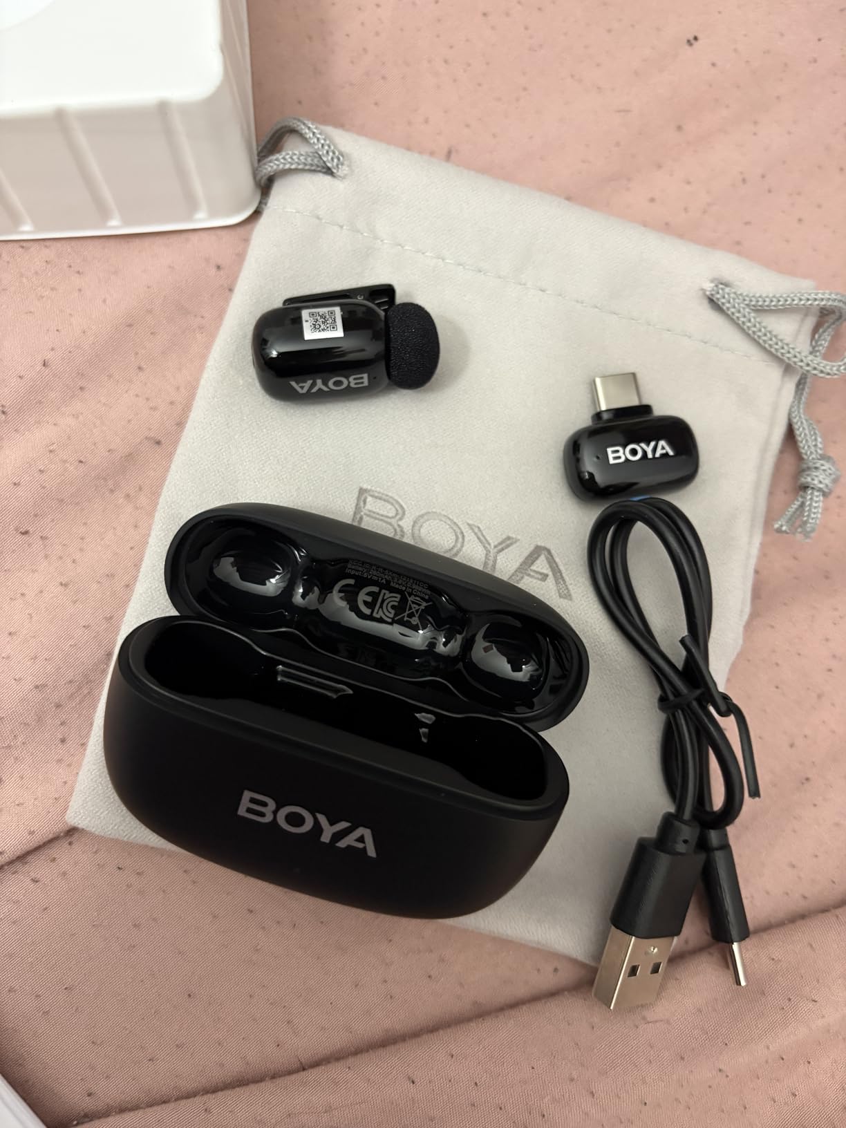 BOYA mini 2 Wireless Lavalier Microphone for iPhone 15/16/17 & Android | AI Noise Cancellation, App Control, 30H Battery Life with Charging Case for Vlogging Interviews and Content Creation customer photo 1