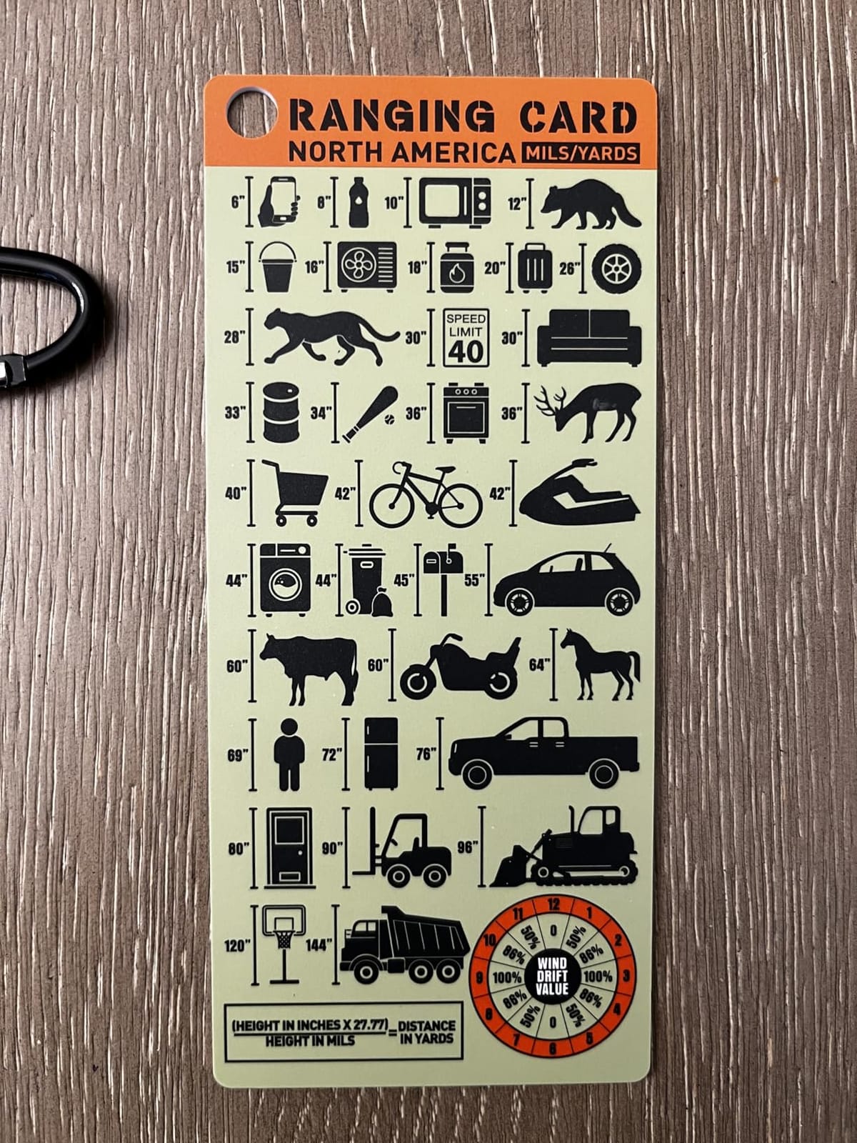 North American Range Card for Shooting in MILS - Ranging Card with Clip customer photo 2