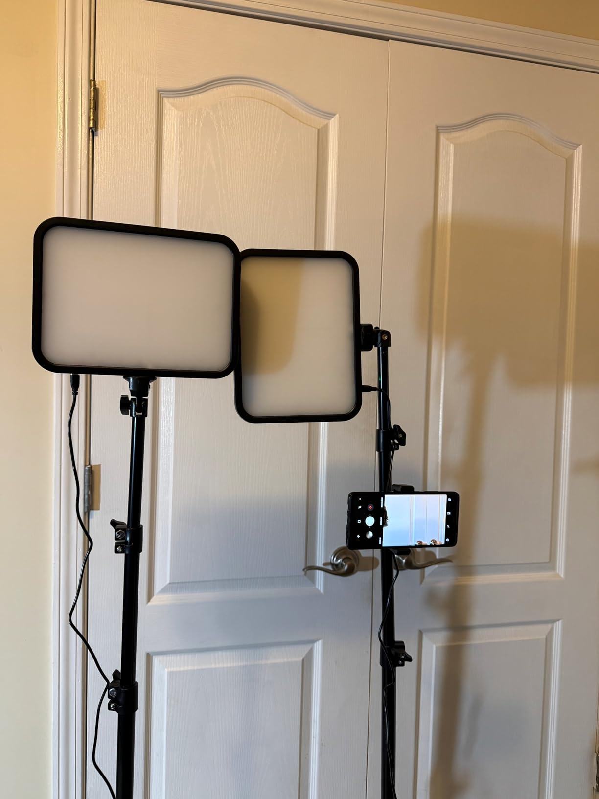 UBeesize 2-Pack LED Video Light Kit with Tripod Stand & Phone Holder | Ultra-Bright 3000-Lumen Dimmable Studio Lights for Live Streaming, Video Recording, Makeup, Gaming, YouTube and Photography customer photo 2